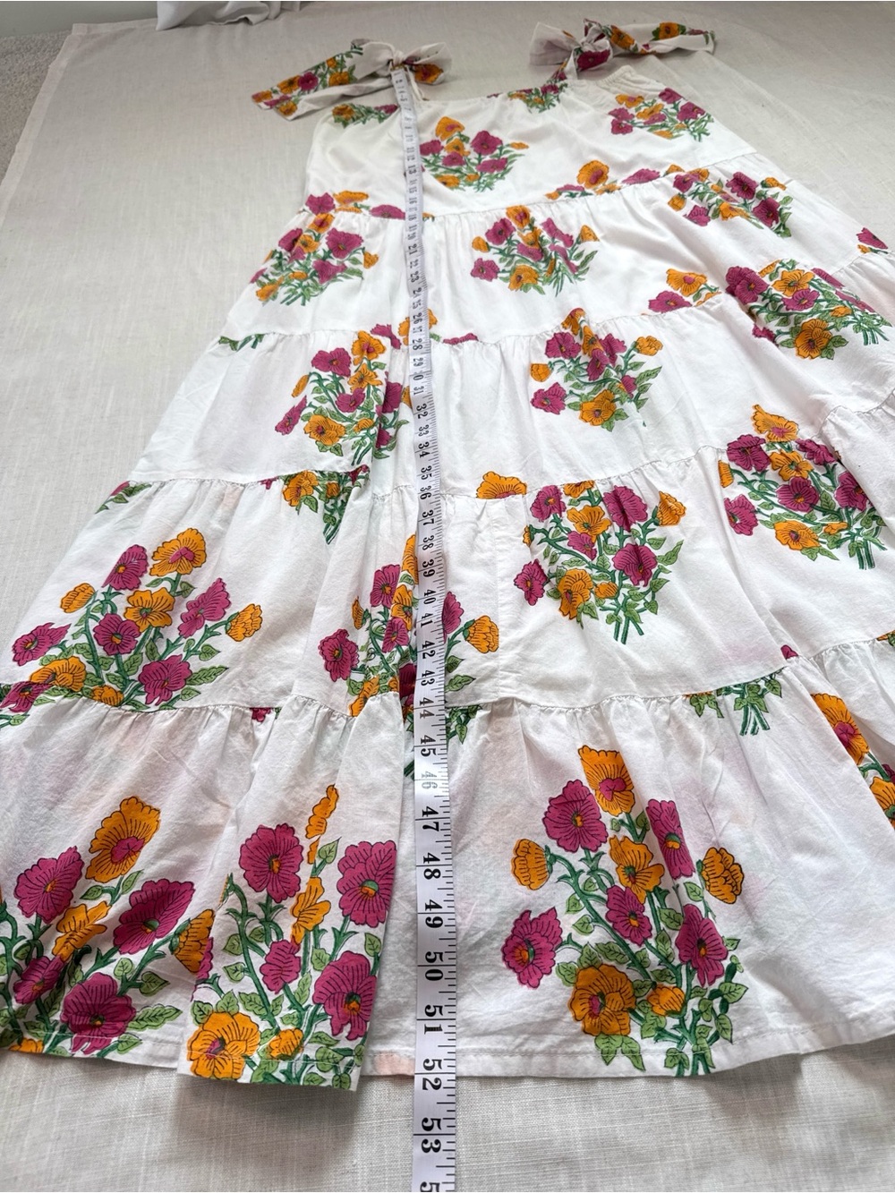 Victoria Dunn King Street Posies Floral Maxi Dress Cotton White Orange Pink XL - Picture 12 of 12